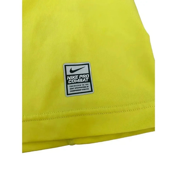 Nike Pro Combat Yellow Women's Sleeveless Crew Neck Tank Top Size Large - Picture 2 of 3
